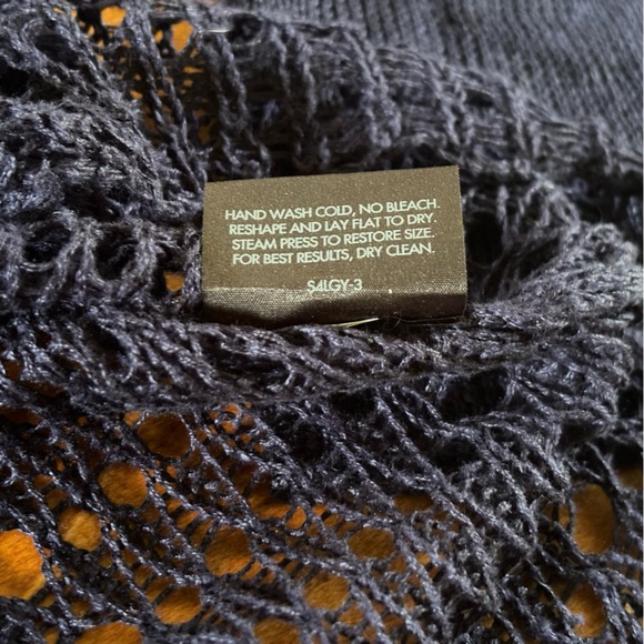 Eileen Fisher 100% Organic Linen Sweater - Open Knit - Navy Blue - Picture 9 of 9